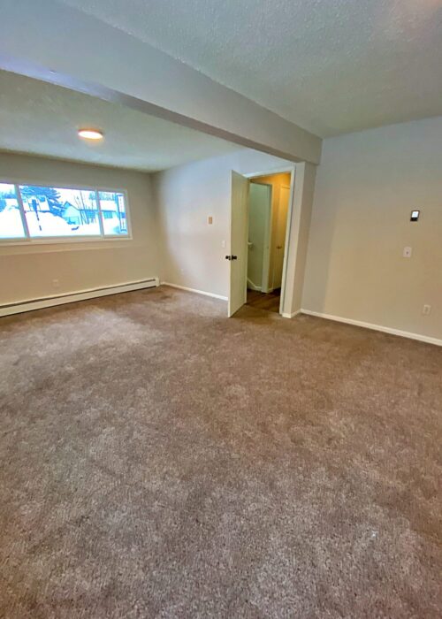 Living room renovation with new flooring in Anchorage