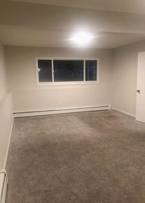 Updated living room flooring and fireplace in Anchorage