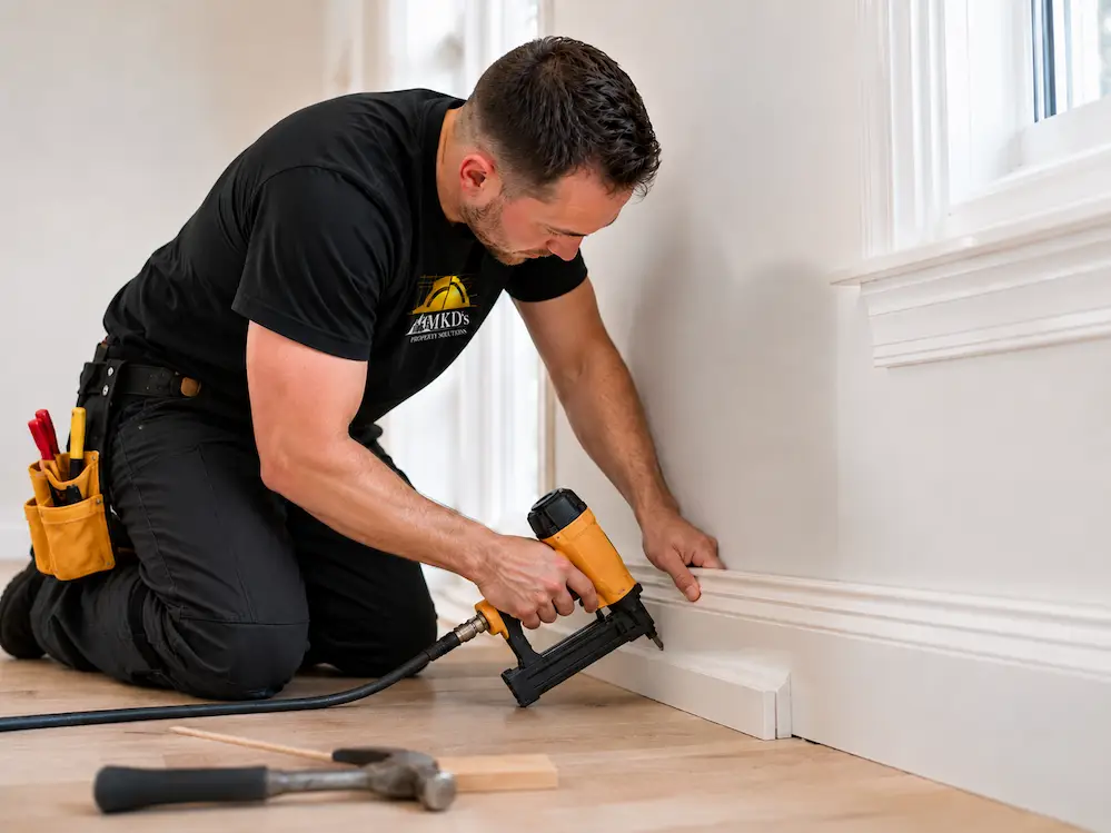 trim baseboard repair anchorage